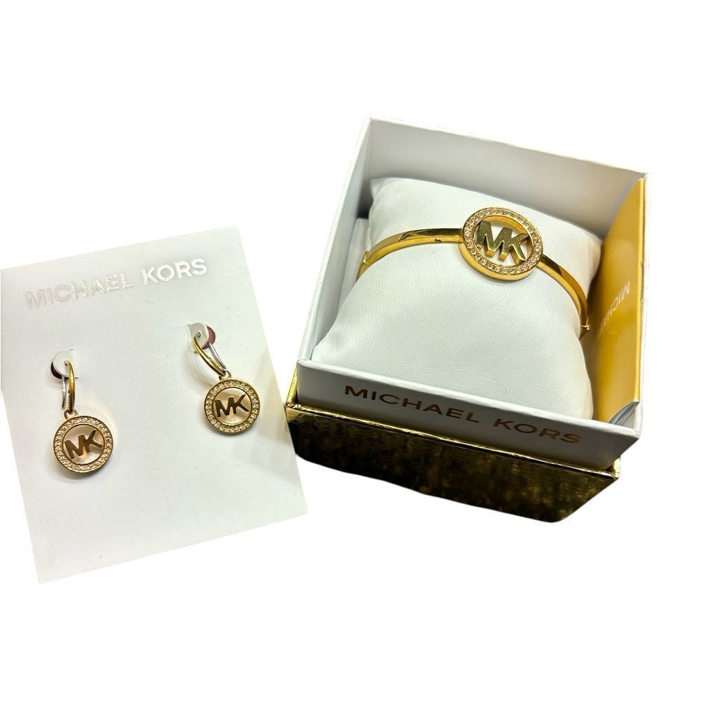 MK Michael Kors Rhinestone Bracelet and Earrings Set